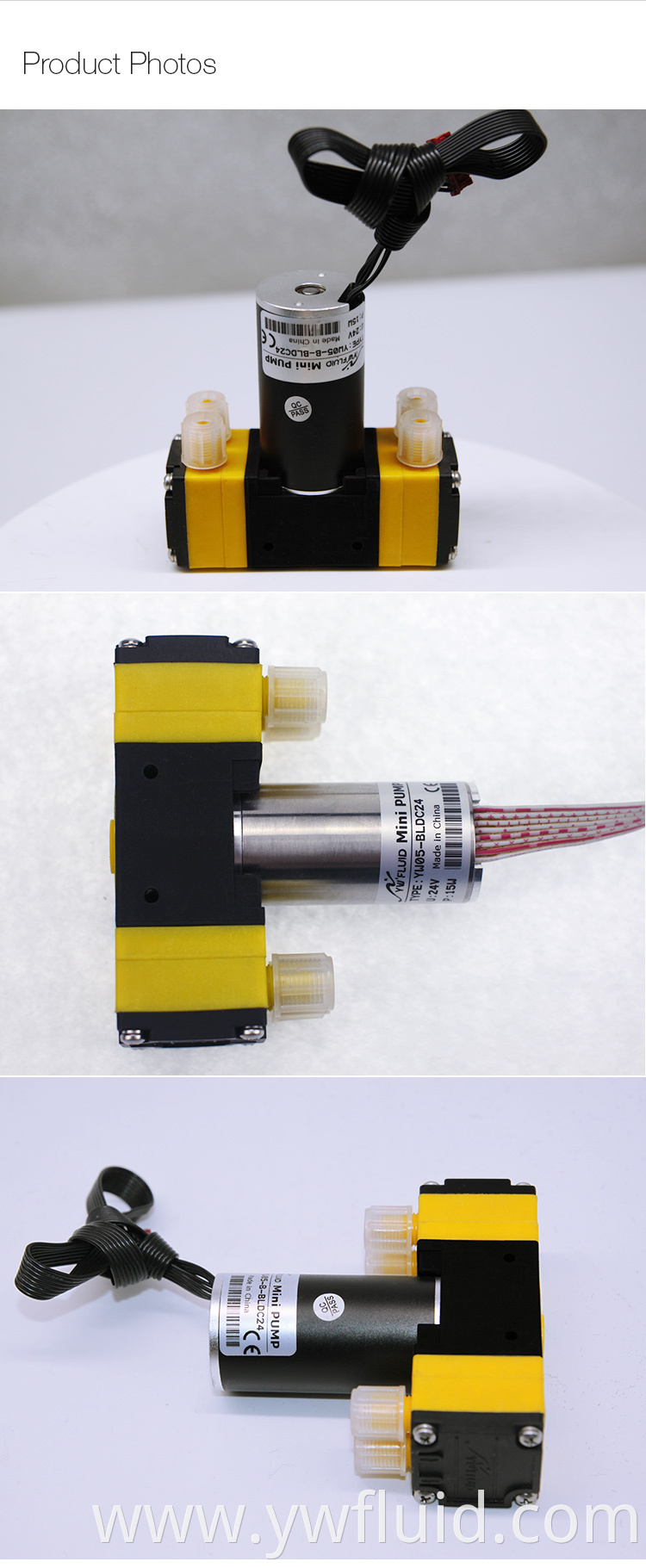 Great quality micro dual-head BLDC diaphragm pump air pump 12V with large flow-YW05-B-BLDC